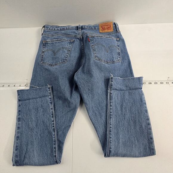 Levi's 501 button fly jeans blue denim womens 29x28 light wash 6679 - Picture 2 of 11